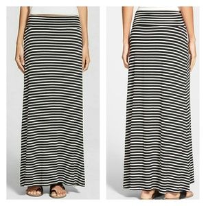 3/$30 SALE!!! Black and White Stripe Maxi Skirt